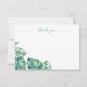 Carte De Correspondance Aquarelle Vert Merci papeterie