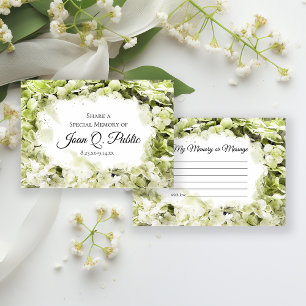 Carte De Correspondance Aquarelle verte Hydrangea Partager une mémoire fun