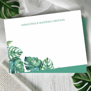 Carte De Correspondance Aquarelle verte Papeterie personnalisée