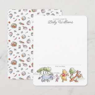 Carte De Correspondance Aquarelle Winnie le Baby shower de pique-nique Poo