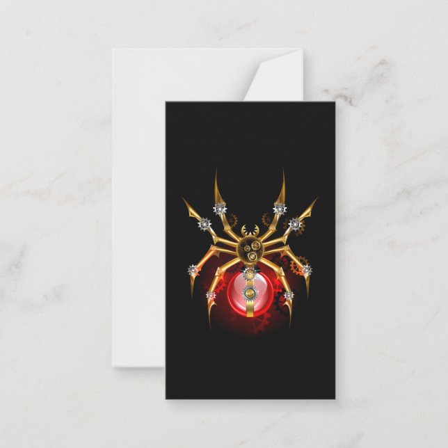 Carte De Correspondance Araignée en vapeur noire (Devant)