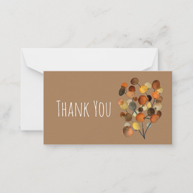 Carte De Correspondance Arbre Abstrait brun d'automne (Devant)