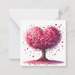 Carte De Correspondance Arbre coloré en forme de coeur