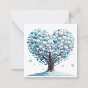 Carte De Correspondance Arbre coloré en forme de coeur