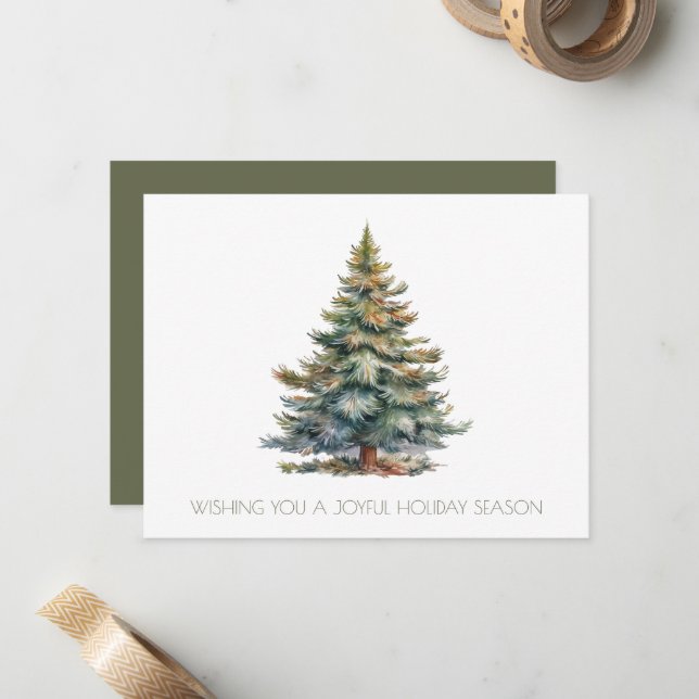 Carte De Correspondance Arbre de Noël de l'entreprise (Devant/Arrière en situation)