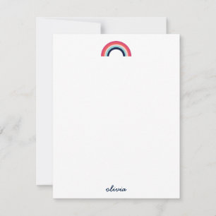 Carte De Correspondance Arc-en-ciel moderne en bleu
