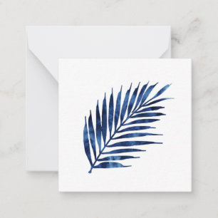 Carte De Correspondance Armature de palme d'aquarelle Indigo