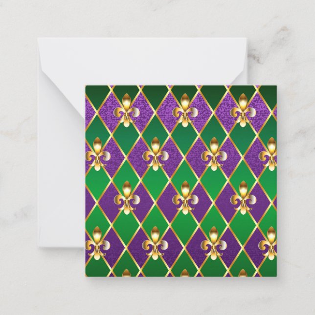 Carte De Correspondance Arrière - plan de bijoux Mardi Gras (Devant)
