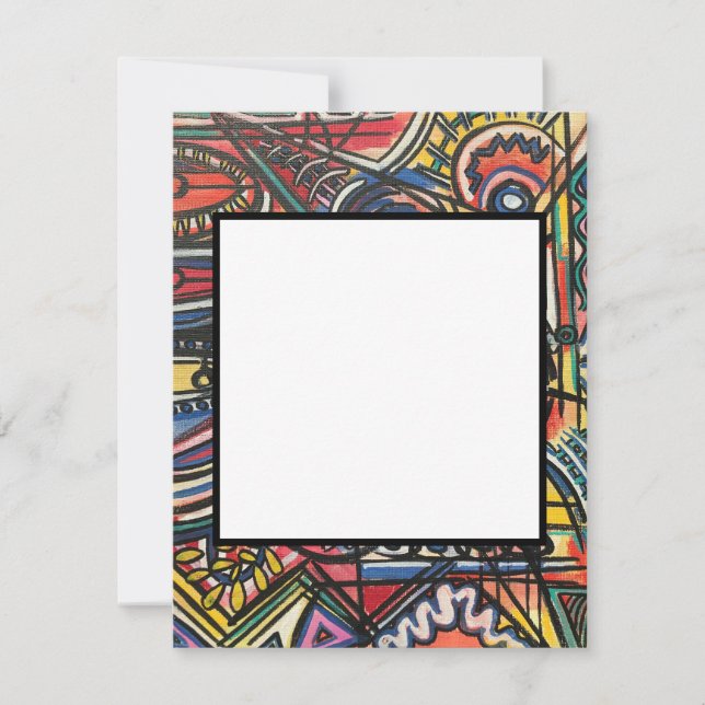 Carte De Correspondance Art Abstrait Boho-Hand moderne (Devant)