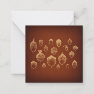 Carte De Correspondance Art Antique Acorn Illustré Acorns Vintages