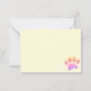 Carte De Correspondance Art numérique d'empreinte de patte de chien coloré