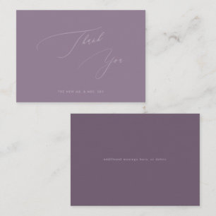 Carte De Correspondance ArtsApp Dusty Boho violet Merci de calligraphie