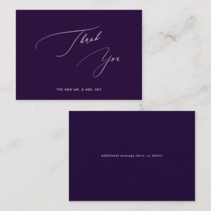 Carte De Correspondance ArtsApp Eggplant Drk Purple Calligraphie Merci