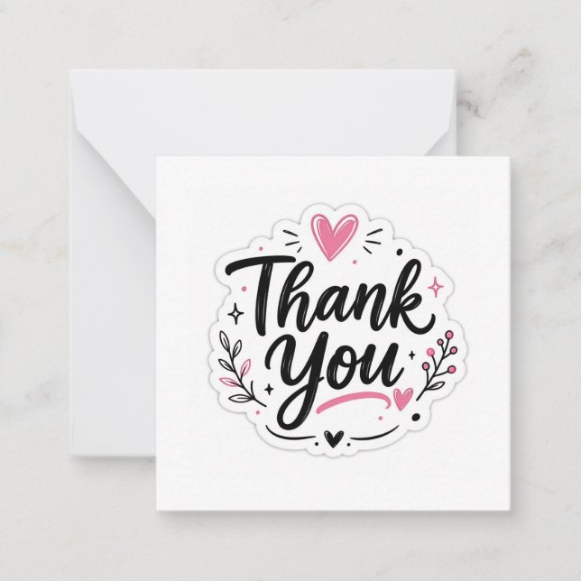 Carte De Correspondance Autocollant Merci (Devant)