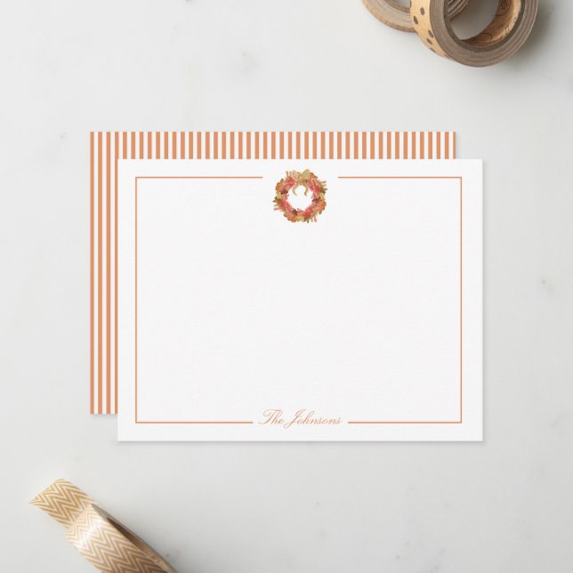 Carte De Correspondance Automne automne Thanksgiving Stationery personnali (Devant/Arrière en situation)