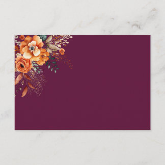 Carte De Correspondance Autumnal floral elegant burgundy