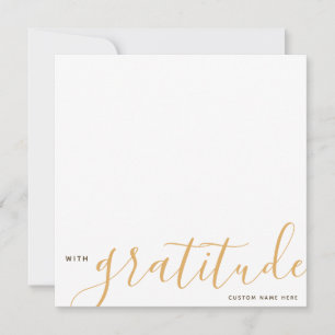 Carte De Correspondance Avec Gratitude Personnalisée Merci jaune