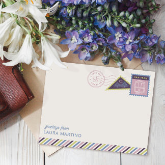 Carte de correspondance avec timbres-poste de San