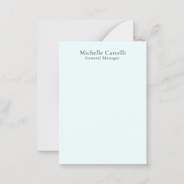 Carte De Correspondance Azure Blue Professional Unique Classical Simple (Devant)