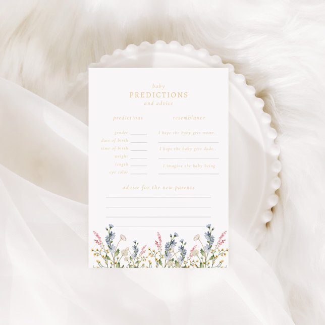 Carte De Correspondance Baby in Bloom Fleur sauvage Baby Predictions Jeu (Créateur téléchargé)