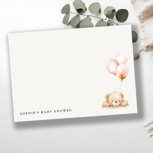 Carte De Correspondance Baby shower à ballon d'attente rapide minimaliste