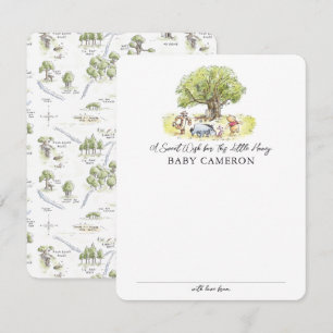 Carte De Correspondance Baby shower d'aquarelle Pooh et Pals