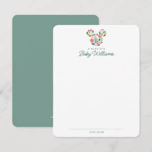 Carte De Correspondance Baby shower de la souris Floral Minnie