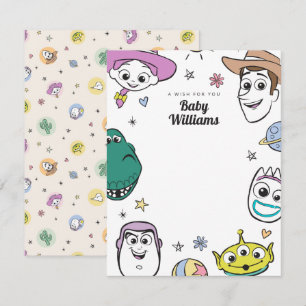 Carte De Correspondance Baby shower de personnages d'histoire de jouets Pa