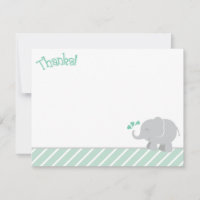 Baby Shower Éléphant Gris Moderne Menthe