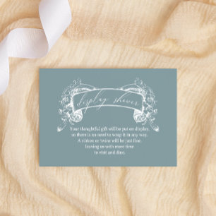 Carte De Correspondance Baby Shower Floral Bleu Vintage Intemporel