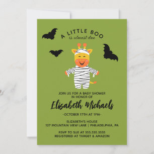 Carte De Correspondance Baby shower Giraffe momie d'Halloween mignonne
