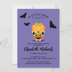 Carte De Correspondance Baby shower   Halloween Cute Lil' Citrouille