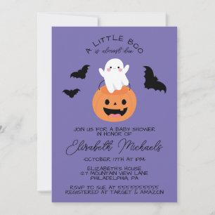 Carte De Correspondance Baby shower Halloween Lil' Boo Ghost