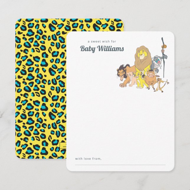 Carte De Correspondance Baby shower Lion King (Devant / Derrière)