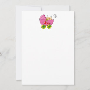 Carte De Correspondance Baby shower pour jumeaux (filles jumelles)