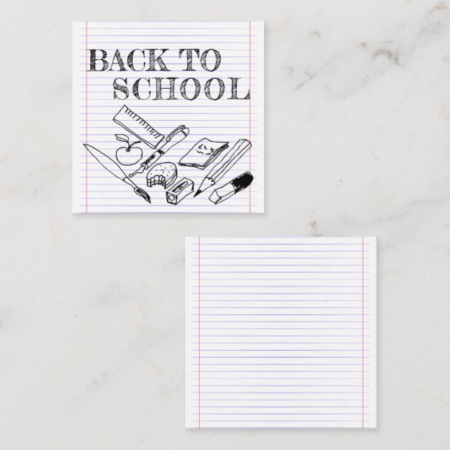 Carte De Correspondance Back to school (Devant / Derrière)