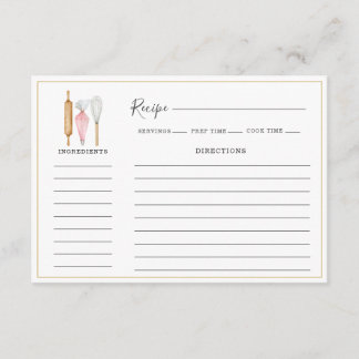 Carte De Correspondance Bakery Pastry Chef Baking Utensils Recipe