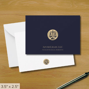 Carte De Correspondance Balances bleu et or de la Marine de la Justice