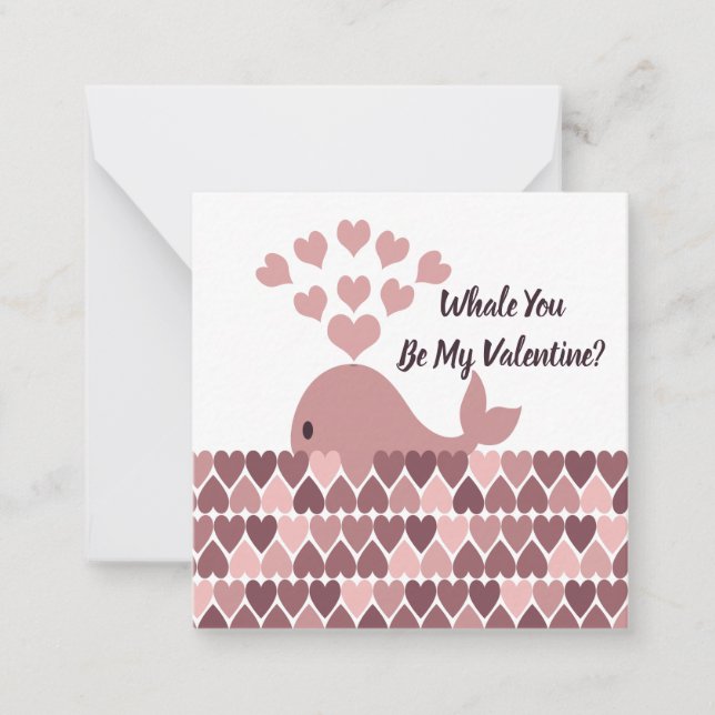 Carte De Correspondance Baleine Tu Es Ma Valentine (Devant)
