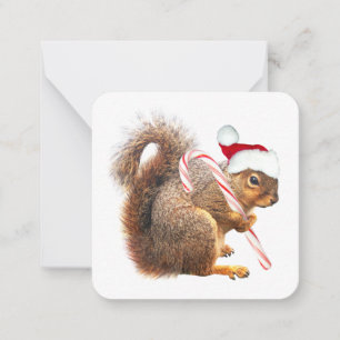 Carte De Correspondance Balises cadeaux Père Noël Squirrel