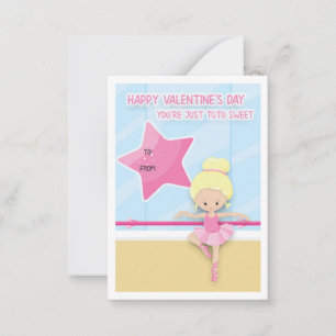 Carte De Correspondance Ballerina rose mignonne / Classe Saint Valentin Ba
