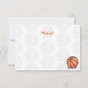 Carte De Correspondance Balles de basket-ball garçons hommes nom personnal