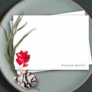 Carte De Correspondance Ballons d'aquarelle couleur rouge mignon Anniversa