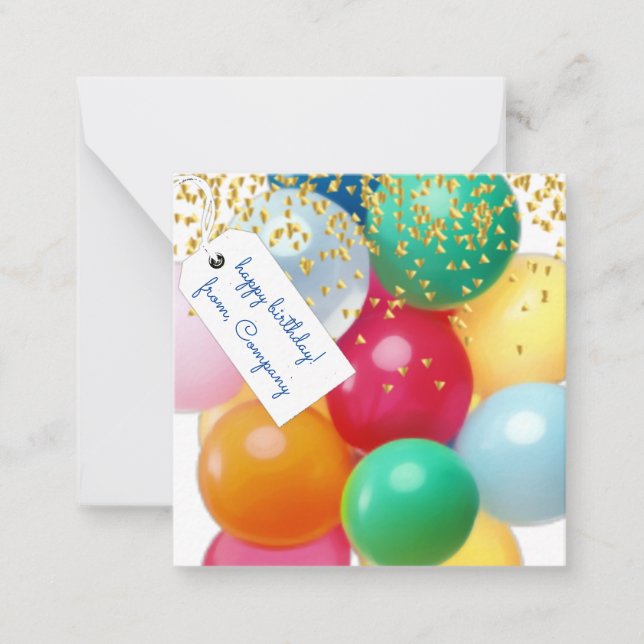 Carte De Correspondance Ballons personnalisés confetti anniversaire haute  (Devant)