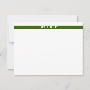 Carte De Correspondance Bande Moderne Vert Foncé Technique Professionnelle