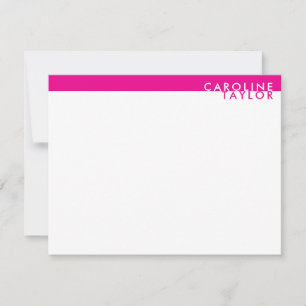 Carte De Correspondance Bande Rose Chaud Nom Simple Féminin Personnalisé