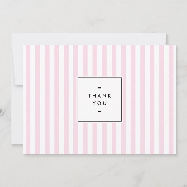 Carte De Correspondance Bandes de bonbons rose rétro Merci (Devant)