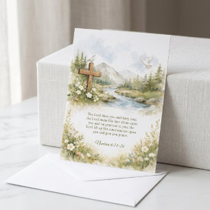 Carte De Correspondance Baptême minimaliste à l'aquarelle Fleur