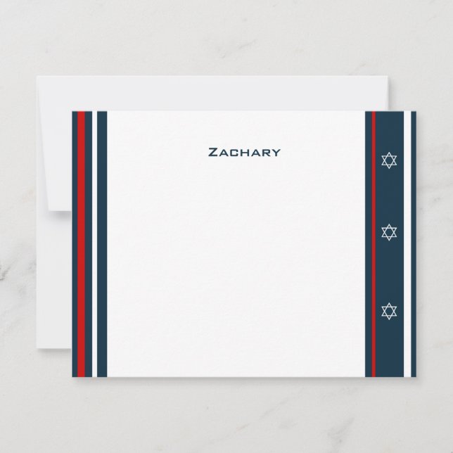 Carte De Correspondance Baseball Bar Mitzvah Merci (Devant)
