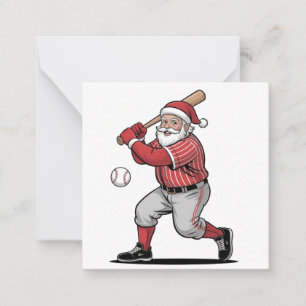 Carte De Correspondance Baseball de Noël jouant au Père Noël Sport 